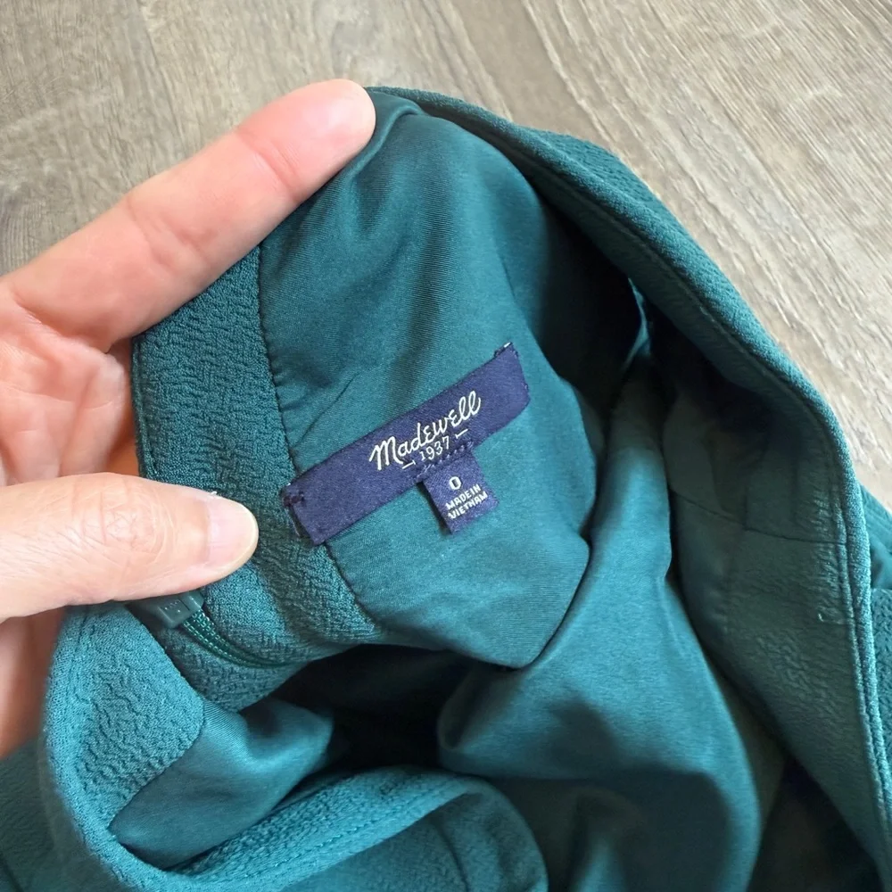 Madewell Midnight Mini Dress in Spruce Green – Size 0